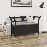 Klupa crna 107 x 45 x 75,5 cm od masivne jelovine 351776 Klupa crna 107 x 45 x 75,5 cm od masivne jelovine 351776