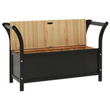 Klupa crna 107 x 45 x 75,5 cm od masivne jelovine 351776 Klupa crna 107 x 45 x 75,5 cm od masivne jelovine 351776