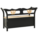 Klupa crna 107 x 45 x 75,5 cm od masivne jelovine 351776 Klupa crna 107 x 45 x 75,5 cm od masivne jelovine 351776