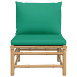 Srednja vrtna sofa od bambusa sa zelenim jastucima 362294 Srednja vrtna sofa od bambusa sa zelenim jastucima 362294