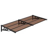 Nadstrešnica za vrata crna 152,5x90 cm polikarbonatna 153698