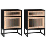 Noćni ormarići 2 kom crni 40 x 30 x 55,5 cm od drva i željeza 352094
