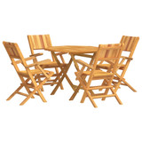 5-dijelni vrtni blagovaonski set od masivne tikovine 3155030