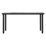 5-dijelni vrtni blagovaonski set od PVC ratana crni 3156572
