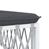 Kutna vrtna sofa od tkane tkanine s jastucima bijela 364138 Kutna vrtna sofa od tkane tkanine s jastucima bijela 364138
