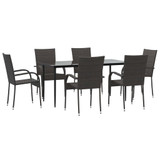 7-dijelni vrtni blagovaonski set od poliratana smeđi 3156673