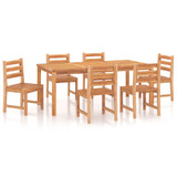7-dijelni vrtni blagovaonski set od masivne tikovine 3157191