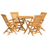 5-dijelni vrtni blagovaonski set od masivne tikovine 3155017