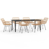 7-dijelni vrtni blagovaonski set od poliratana 3157864