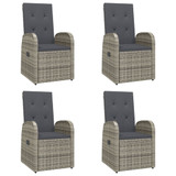 5-dijelni vrtni blagovaonski set sivi od poliratana 3157583