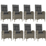 9-dijelni vrtni blagovaonski set crno-sivi od poliratana 3185184