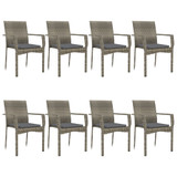 9-dijelni vrtni blagovaonski set crno-sivi od poliratana 3185130