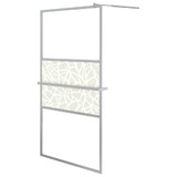 Pregrada za tuš s policom krom 115x195 cm staklo ESG i aluminij 3185506