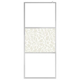 Pregrada za tuš s policom krom 115x195 cm staklo ESG i aluminij 3185506