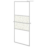 Pregrada za tuš s policom krom 80x195 cm staklo ESG i aluminij 3185494