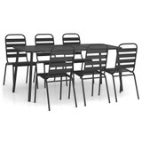 7-dijelni vrtni blagovaonski set antracit čelični 3187993