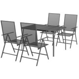 5-dijelni vrtni blagovaonski set antracit čelični 3187979
