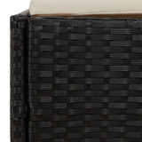 Ležaj za sunčanje s krovom crni 200 x 114 x 128 cm poliratan 362273