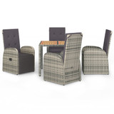5-dijelni vrtni blagovaonski set sivi od poliratana 3157584