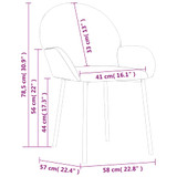 Blagovaonske stolice 2 kom crne baršunaste 344769