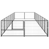 Kavez za pse crni 16 m² čelični 3082115 Kavez za pse crni 16 m² čelični 3082115