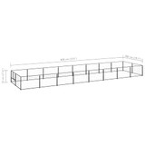 Kavez za pse crni 16 m² čelični 3082115 Kavez za pse crni 16 m² čelični 3082115