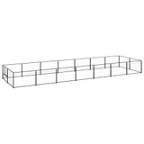 Kavez za pse crni 14 m² čelični 3082114 Kavez za pse crni 14 m² čelični 3082114