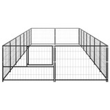 Kavez za pse crni 14 m² čelični 3082114 Kavez za pse crni 14 m² čelični 3082114