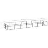 Kavez za pse crni 14 m² čelični 3082114 Kavez za pse crni 14 m² čelični 3082114