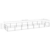 Kavez za pse srebrni 14 m² čelični 3082123 Kavez za pse srebrni 14 m² čelični 3082123