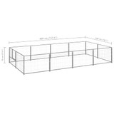 Kavez za pse srebrni 8 m² čelični 3082120 Kavez za pse srebrni 8 m² čelični 3082120