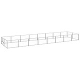 Kavez za pse srebrni 16 m² čelični 3082124 Kavez za pse srebrni 16 m² čelični 3082124