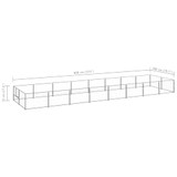 Kavez za pse srebrni 16 m² čelični 3082124 Kavez za pse srebrni 16 m² čelični 3082124