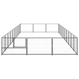Kavez za pse crni 30 m² čelični 3082134 Kavez za pse crni 30 m² čelični 3082134