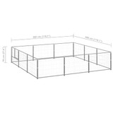Kavez za pse srebrni 9 m² čelični 3082135 Kavez za pse srebrni 9 m² čelični 3082135