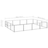 Kavez za pse srebrni 12 m² čelični 3082136