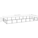 Kavez za pse crni 21 m² čelični 3082131
