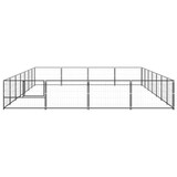 Kavez za pse crni 28 m² čelični 3082146 Kavez za pse crni 28 m² čelični 3082146