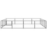 Kavez za pse crni 16 m² čelični 3082143 Kavez za pse crni 16 m² čelični 3082143