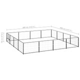Kavez za pse crni 16 m² čelični 3082143 Kavez za pse crni 16 m² čelični 3082143