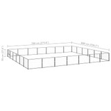 Kavez za pse crni 42 m² čelični 3082170 Kavez za pse crni 42 m² čelični 3082170