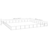 Kavez za pse srebrni 81 m² čelični 3082195