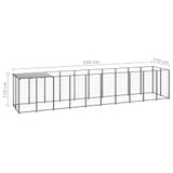 Kavez za pse crni 6,05 m² čelični 3082201 Kavez za pse crni 6,05 m² čelični 3082201