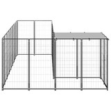 Kavez za pse crni 6,05 m² čelični 3082225 Kavez za pse crni 6,05 m² čelični 3082225