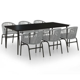 7-dijelni vrtni blagovaonski set sivi 3099255