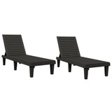 Ležaljke za sunčanje 2 kom crne 155x58x83 cm od polipropilena 364148
