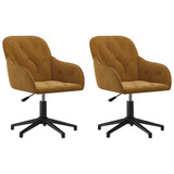 Okretne blagovaonske stolice 2 kom smeđe baršunaste 3103385