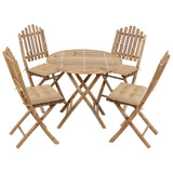 5-dijelni sklopivi vrtni blagovaonski set od bambusa 3063978