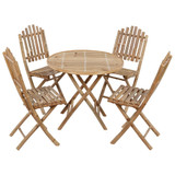 5-dijelni sklopivi vrtni blagovaonski set od bambusa 3063978