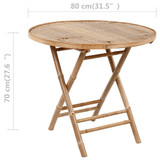 5-dijelni sklopivi vrtni blagovaonski set od bambusa 3063978